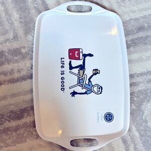 NEW Life is Good lawn chair cooler beer guy plastic serving tray VTG collection